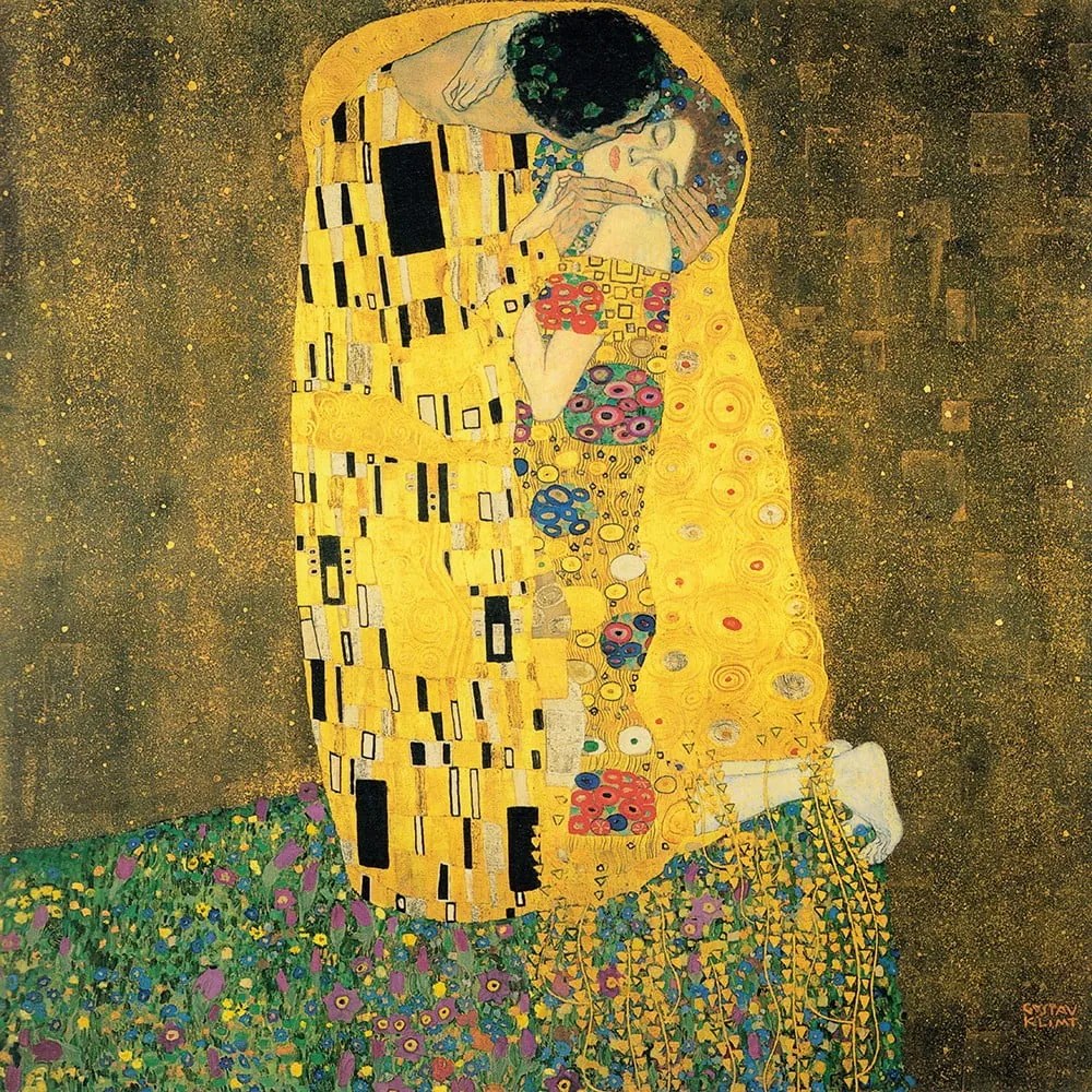 Reprodukcia obrazu Gustav Klimt - The Kiss, 70 x 70 cm