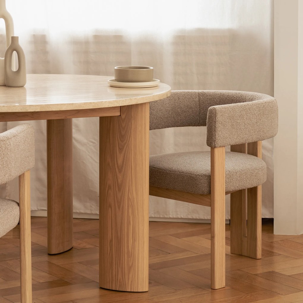 Jídelní židle HAILEY z masivu krémová/přírodní