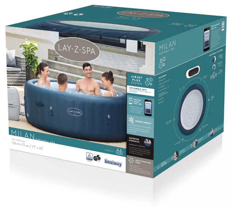 Vírivka Lay-Z-Spa Milan Jacuzzi BESTWAY - 60029