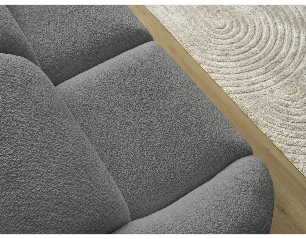 Sivá pohovka z textílie bouclé 230 cm Tina – Bobochic Paris