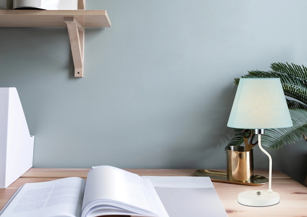 Candellux Modrá stolová lampa York Ledea pre žiarovku E14 50501099