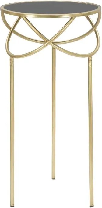 Príručný stolík Ring 40 cm čierno-zlatý