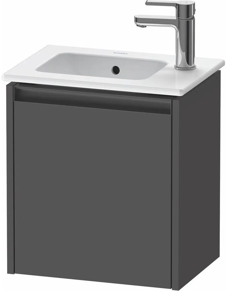 DURAVIT Ketho 2 závesná skrinka pod umývadielko, 1 dvierka, pánty vpravo, 410 x 292 x 440 mm, grafit matný, K25060R49490000