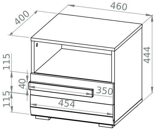Nočný stolík SARPA 45x46 cm biela/hnedá