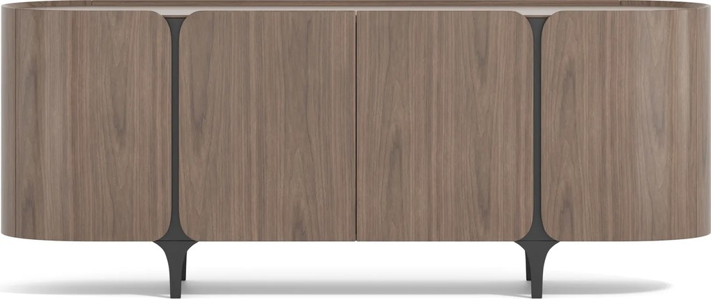 Komoda Sileno 200 cm ořech/černá