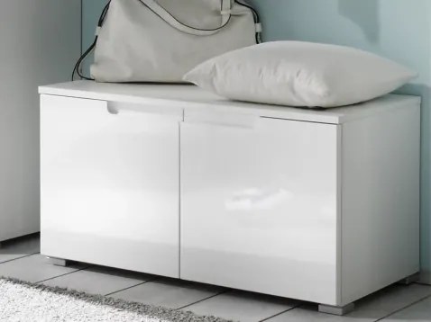 Nízky botník Spice, lesklý biely%