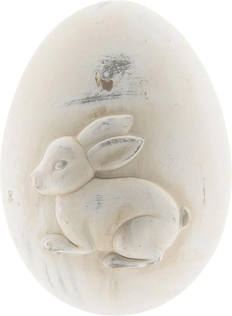 Dekoratívne keramické vajcia s motívom zajaca a patinou - 14 * 14 * 18 cm