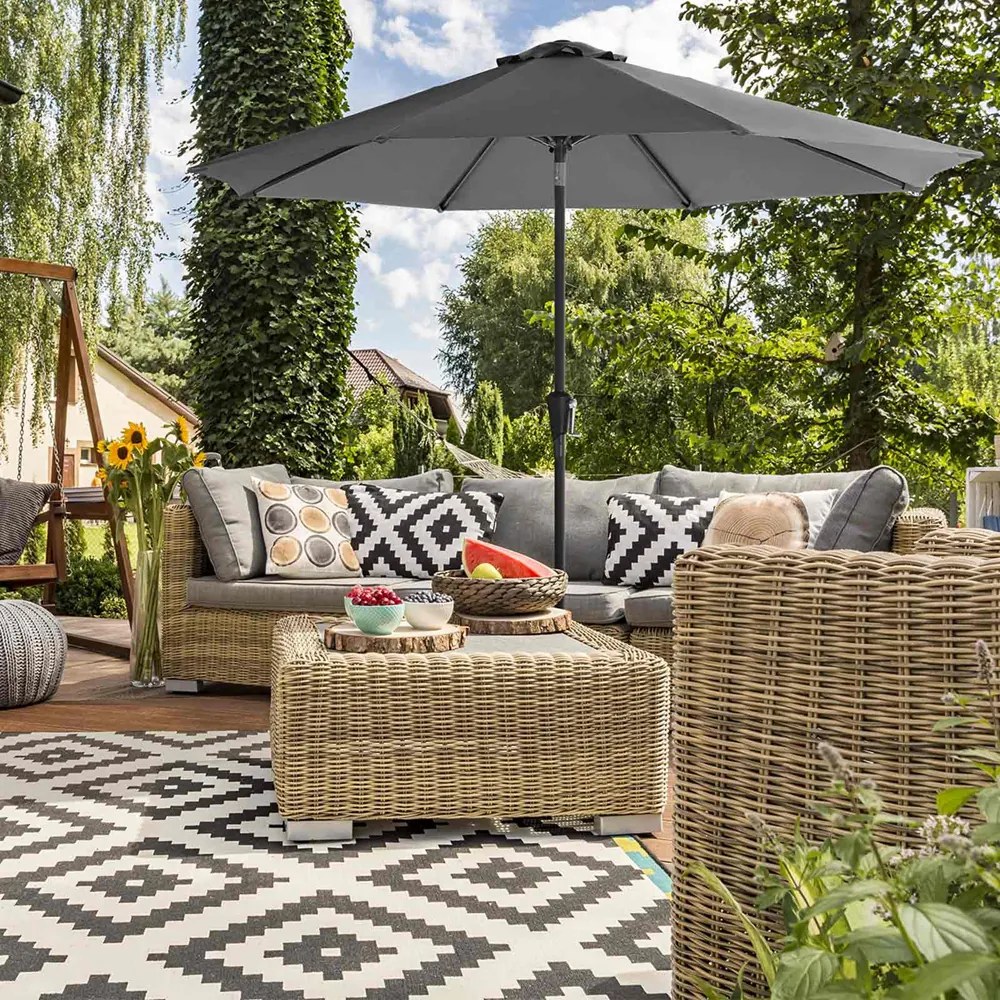 Slnečník POSITANO, Ø300cm, šedá SongmicsHome
