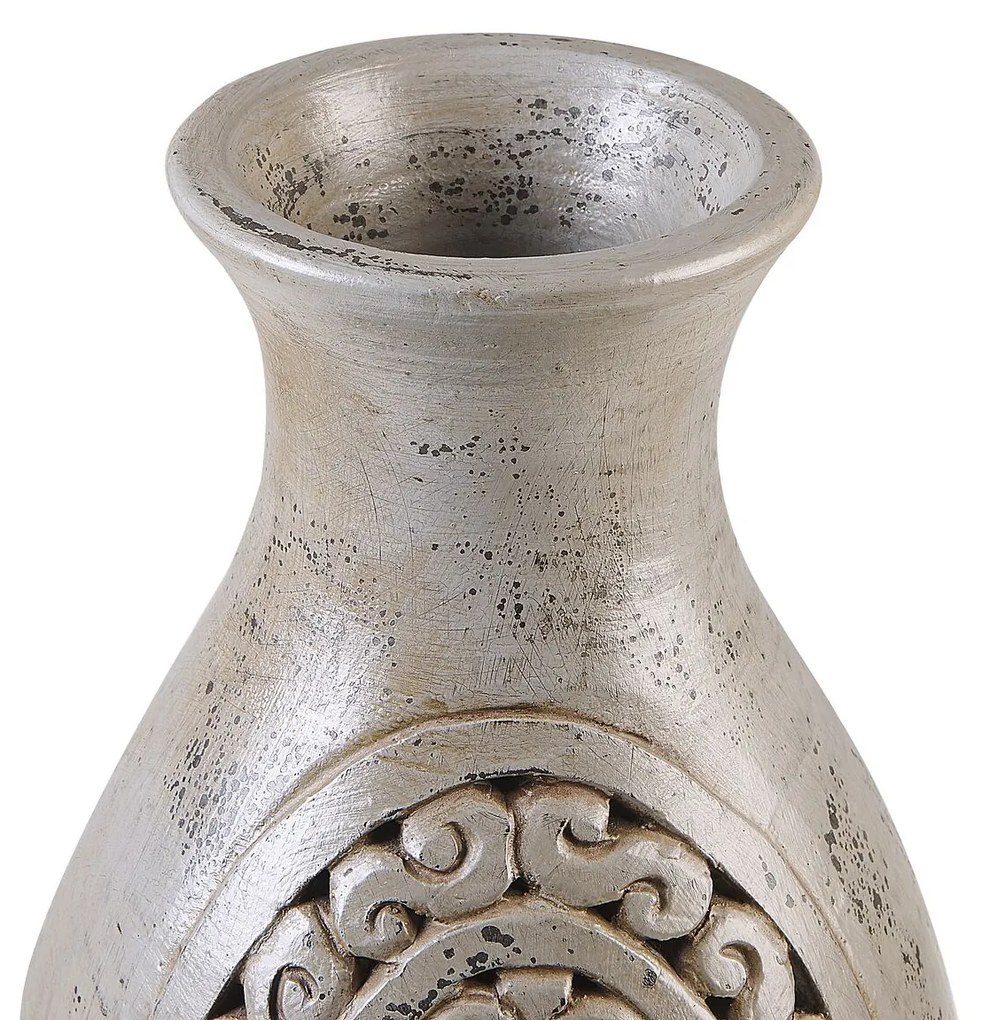 Terakota Dekoratívna váza 51 Sivá MEGARA Beliani