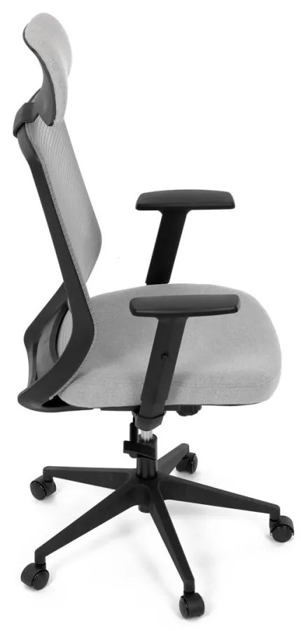 Kancelárska ergonomická stolička SENA — sieť / látka, čierna / šedá