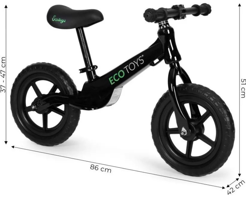 ECOTOYS Detské odrážadlo Black