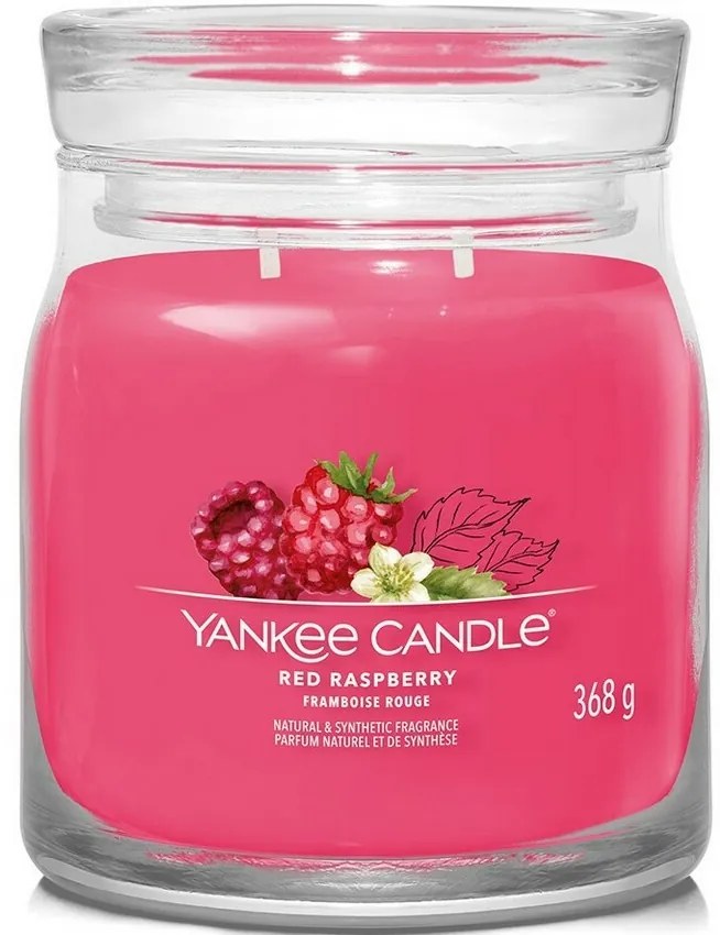 Yankee Candle Vonná sviečka stredná Signature Red Raspberry, 368 g, M