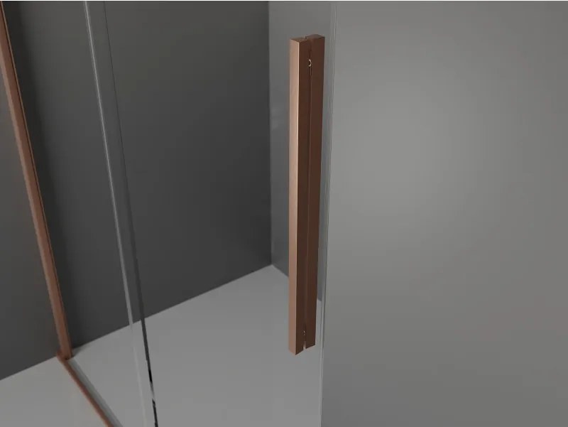 Mexen Velar, posuvné dvere do otvoru typ Walk-In 75 cm, 8mm číre sklo, medená matná, 871-075-000-03-65
