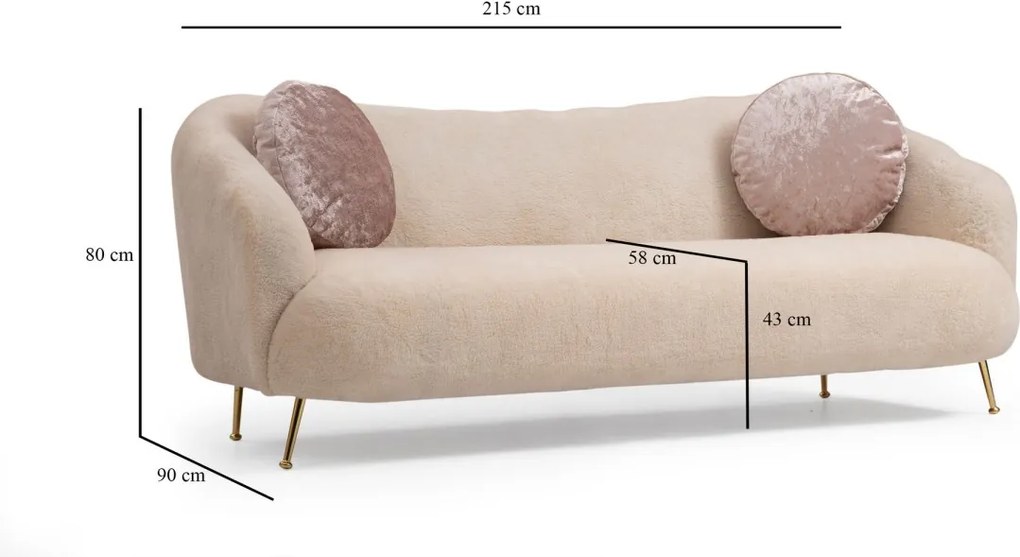 Trojmiestna pohovka Istiridye I 215 cm béžová