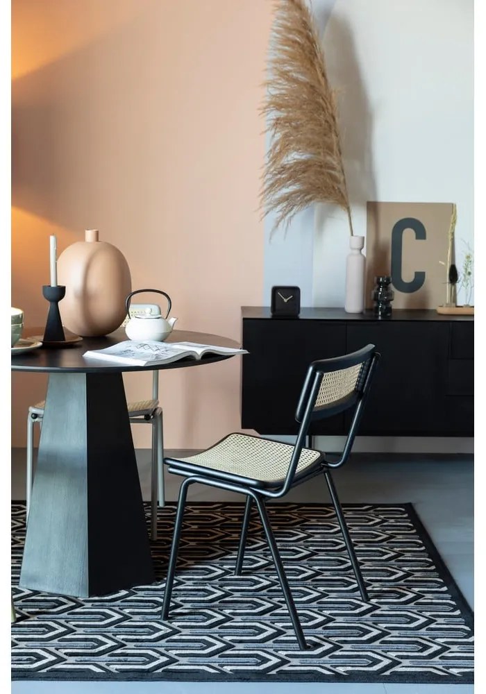 Čierne ratanové jedálenské stoličky v súprave 2 ks Jort - Zuiver