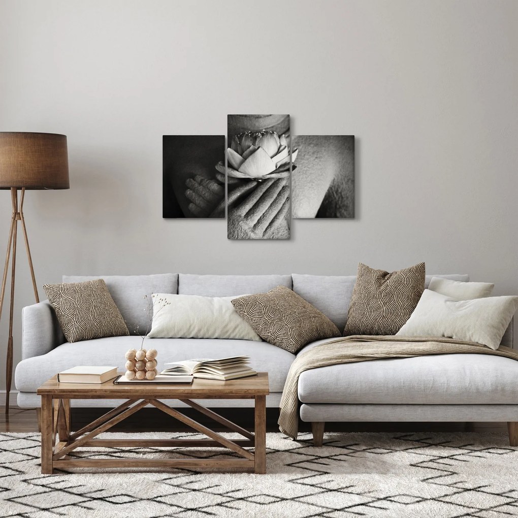 Obraz - Lotos v rukách Budhu (90x60 cm)