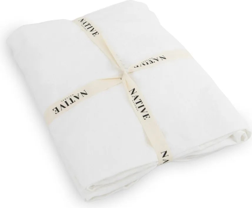 Biele ľanové obliečky na jednolôžko 135x200 cm Blanco – Native Natural