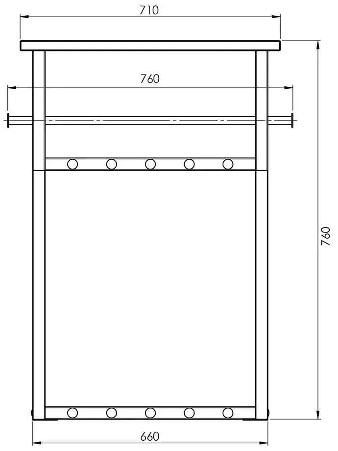 Čierny/v prírodnej farbe kovový nástenný vešiak s poličkou 76 cm Rizzoli – Spinder Design