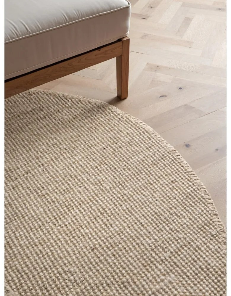 Krémový jutový okrúhly koberec ø 200 cm Bouclé Jaipur – Hanse Home