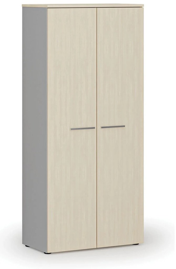 Šatníková skriňa s výsuvom PRIMO GRAY, 800 x 420 x 1781 mm, sivá/breza