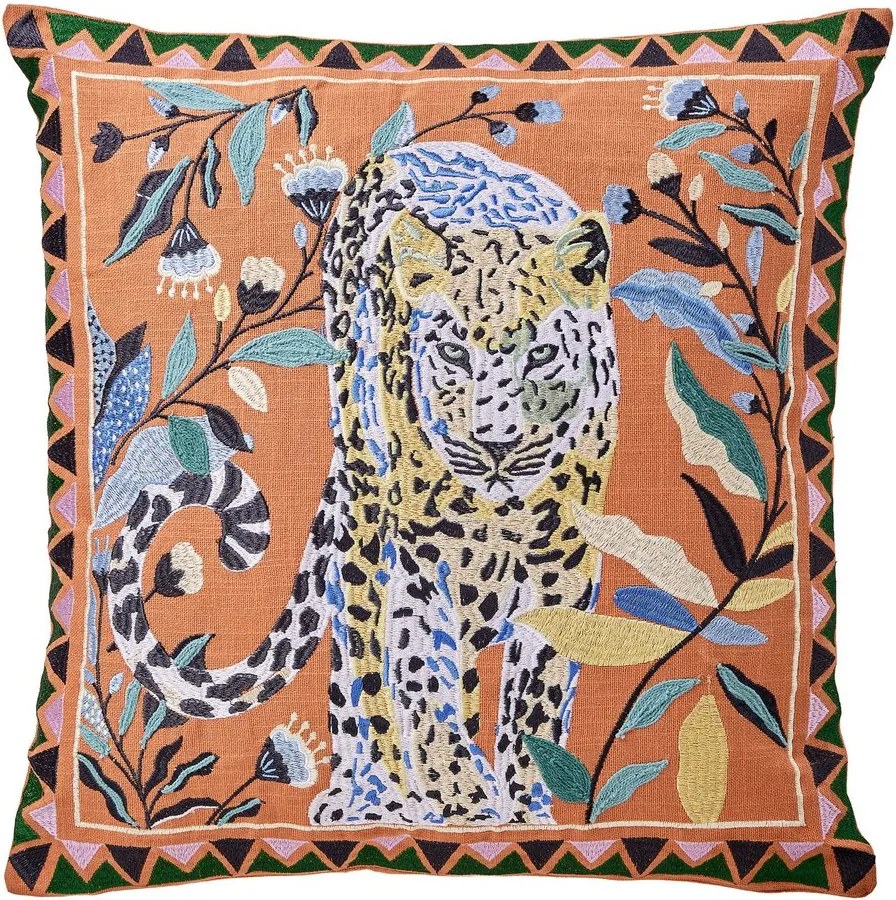 BOHEMIAN Vankúš tiger 50 x 50 cm - oranžová