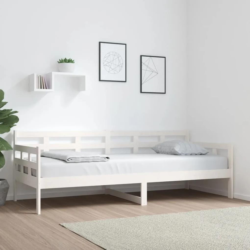 Denná posteľ biela borovicový masív 80x200 cm