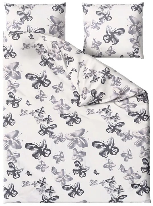 Obliečky z mikrovlákna BLACK BUTTERFLY krémové Rozmer obliečky: 2 ks 70 x 80 cm | 160 x 200 cm