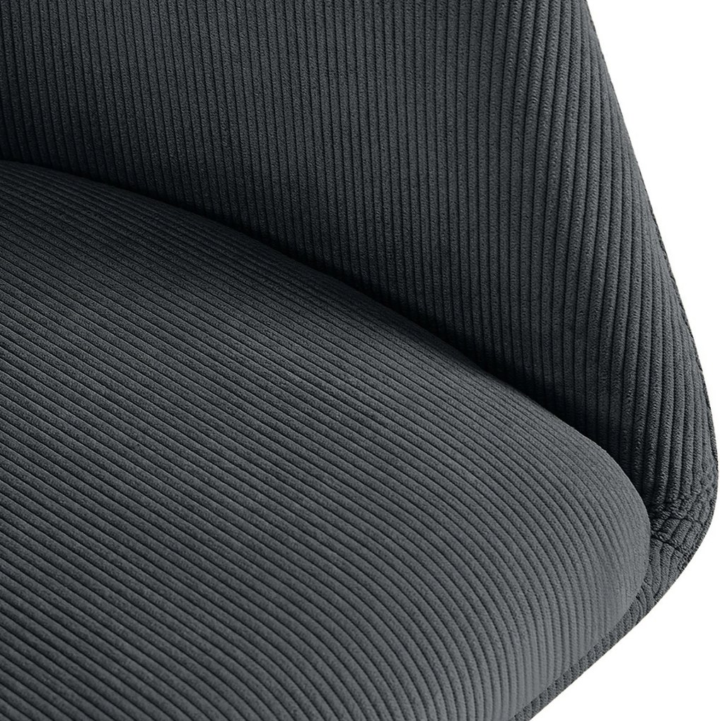 Jedálenská stolička Olema látka cord - čierna