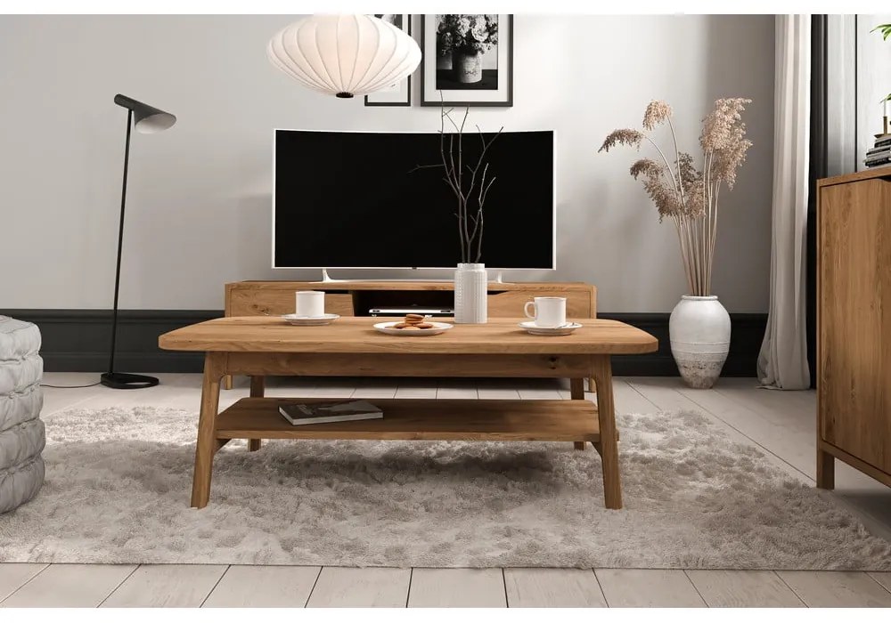 Konferenčný stolík z dubového dreva v prírodnej farbe 70x110 cm Twig – The Beds