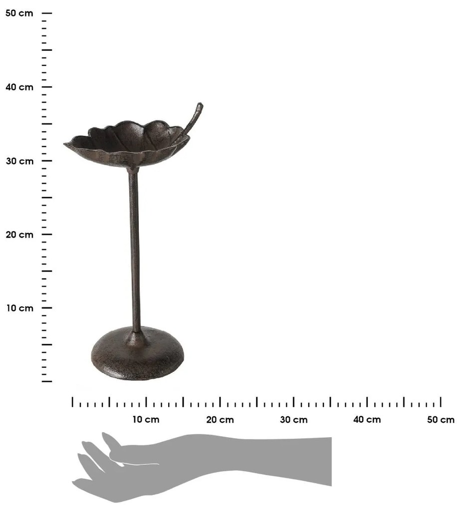 Napájadlo pre vtáky na nohe Samando, 37x19 cm, liatina, hnedá