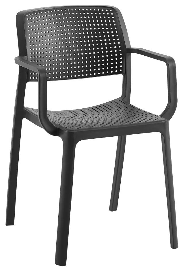 Kondela Stohovateľná stolička, čierna, DENTON