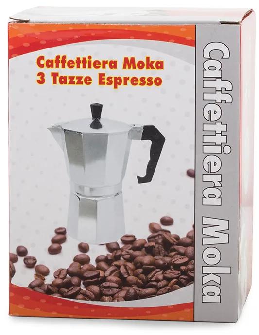 Verk 07037 Moka kanvica na 3 kávy - 150 ml, strieborná