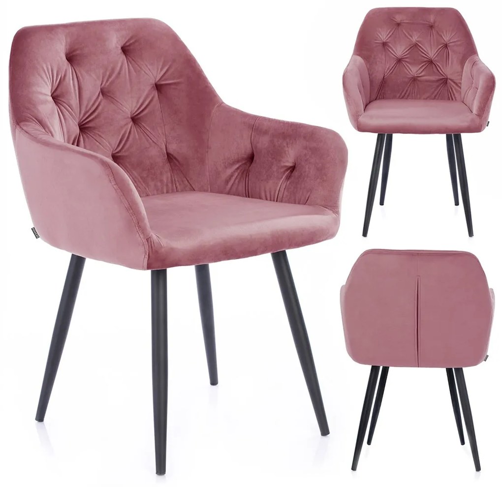 Dizajnová stolička Argento púdrovo ružová
