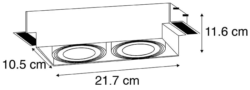 Inteligentné zapustené bodové svietidlo čierne bezrámové 2-svetlá vrátane 2 Wifi GU10 70mm - Oneon