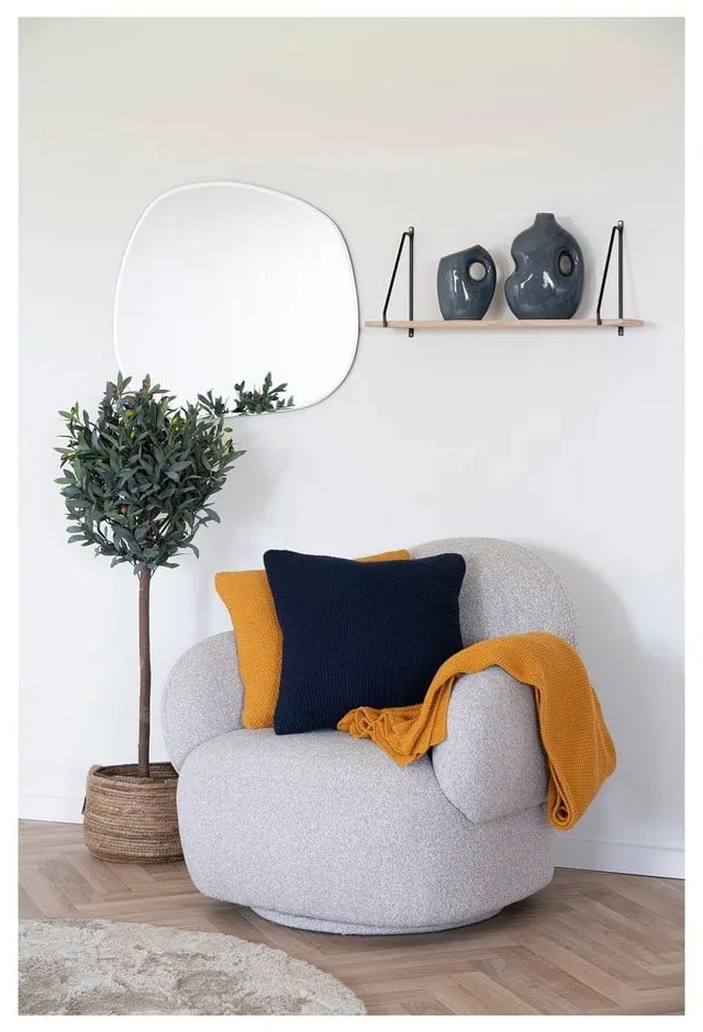 Žltá pletená deka z recyklovanej bavlny 130x170 cm Santos – House Nordic