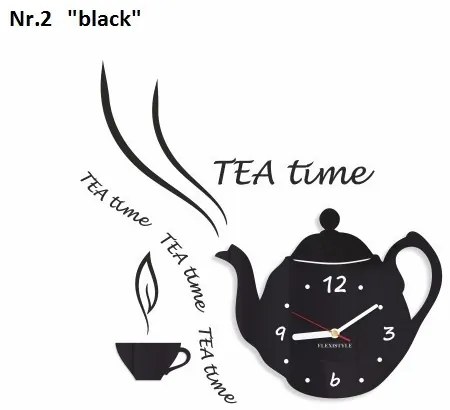 Dekoračné kuchynské hodiny Tea Time sivá