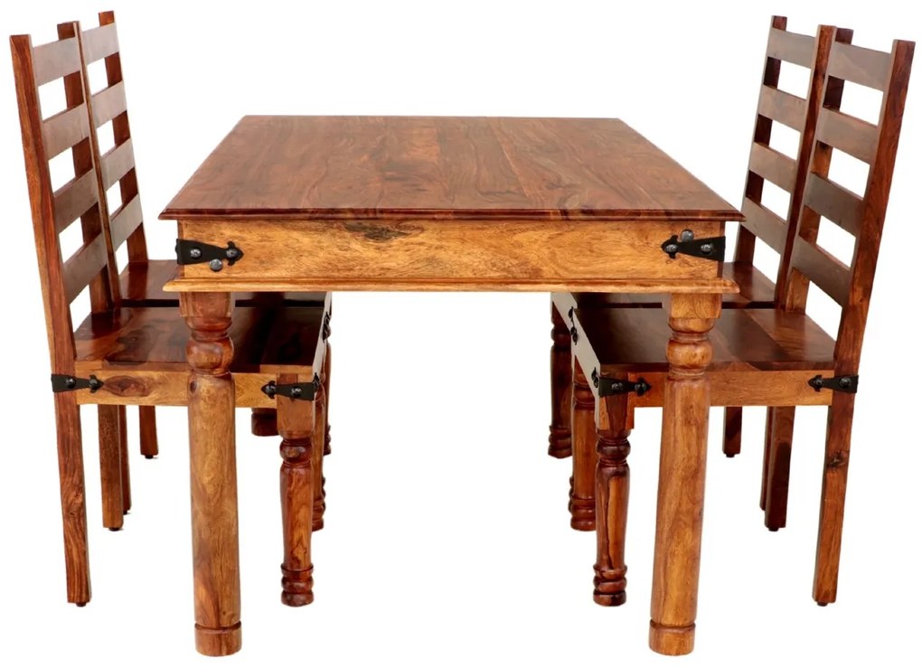 furniture-nabytek.cz - Kuchynská súprava stôl a stoličky pre 4 osoby z indického masívneho palisandru