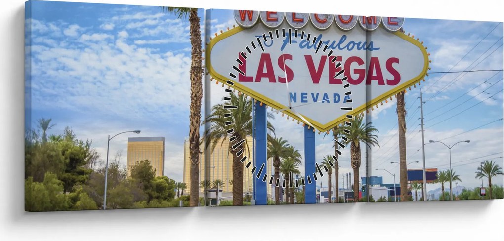 Obraz - Las Vegas (s hodinami) (90x30 cm)