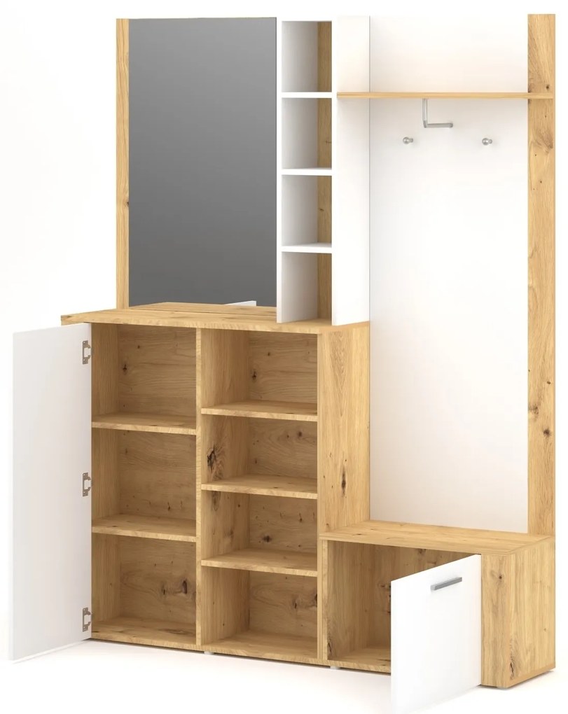 Predsieňová stena Barry 150 cm dub artisan/biela