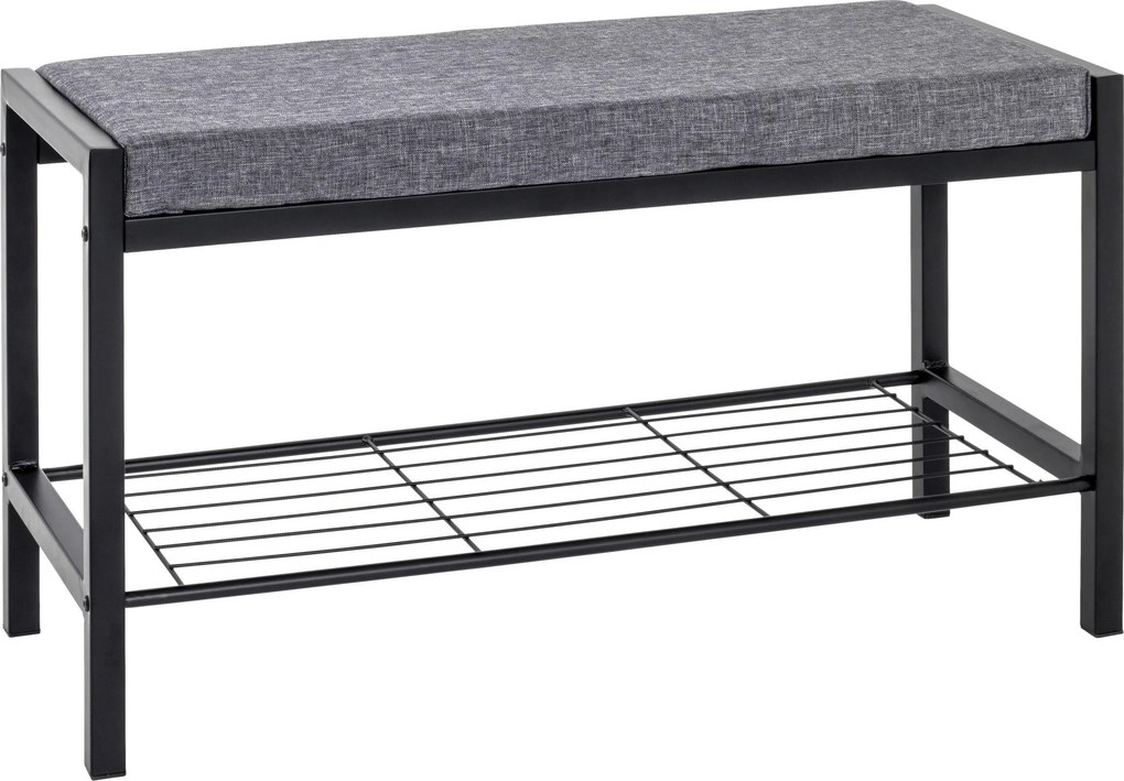 XXXLutz LAVICA NA TOPÁNKY, sivá, čierna, 80/48/32 cm - Online Only drobný nábytok - 001931059901