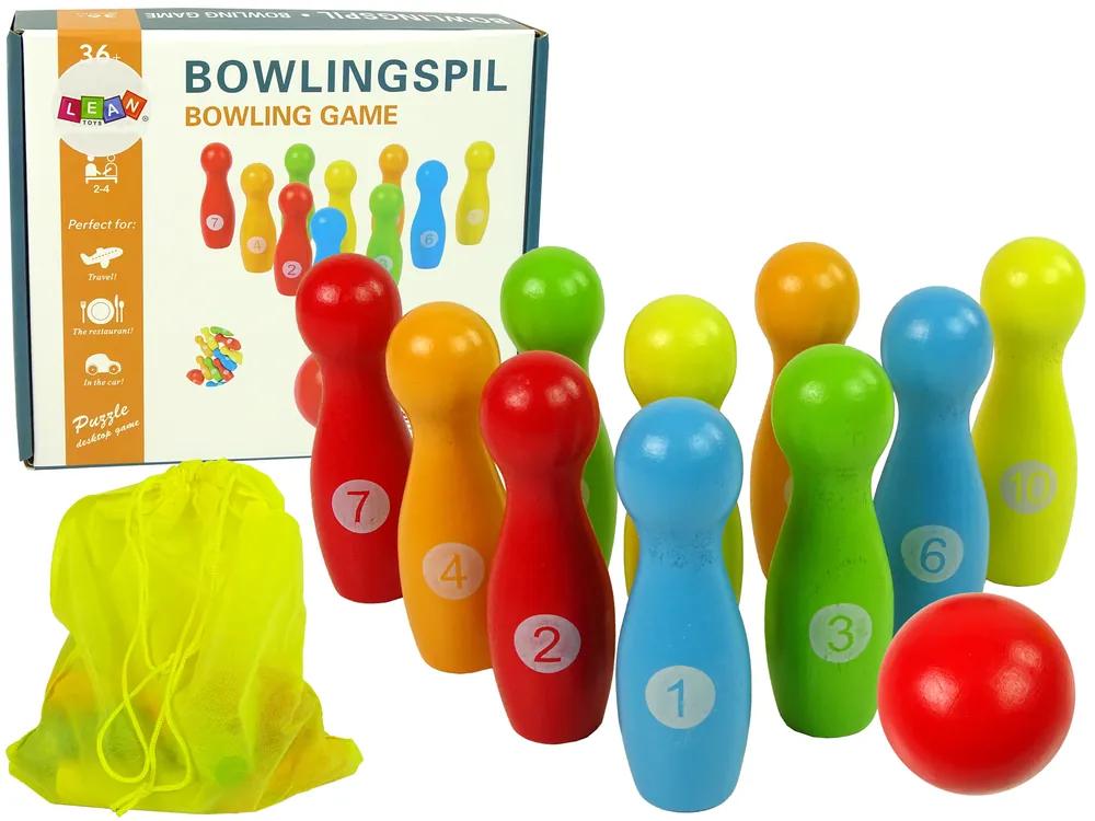 Lean Toys Drevená bowlingová sada