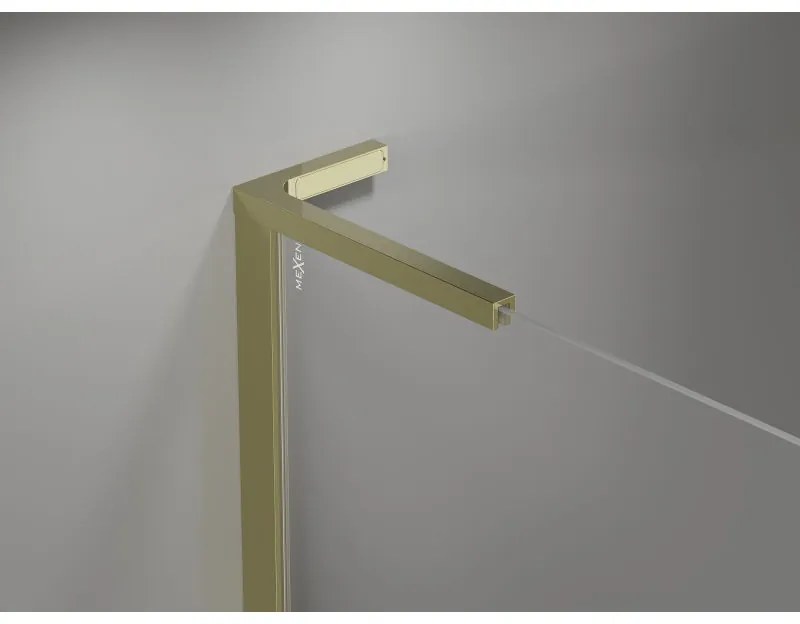 Mexen, Mexen Mist L Otočné sprchové dvere 90 cm, transparentné, zlaté - 8A4L-090-000-50-00