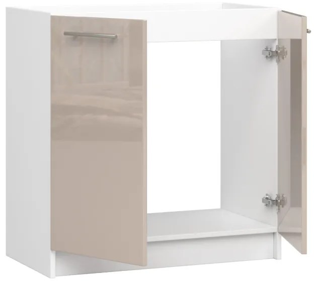 Spodná kuchynská skrinka pod drez OLIWIA S80 biela / cappuccino, lesk