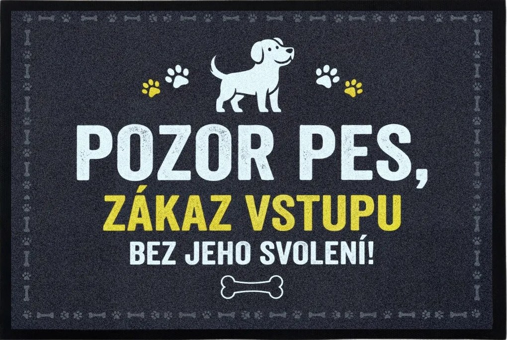 Mercury Flooring, Rohožka so psím povolením 40x60 cm - na von aj na doma, 40x60, šedá