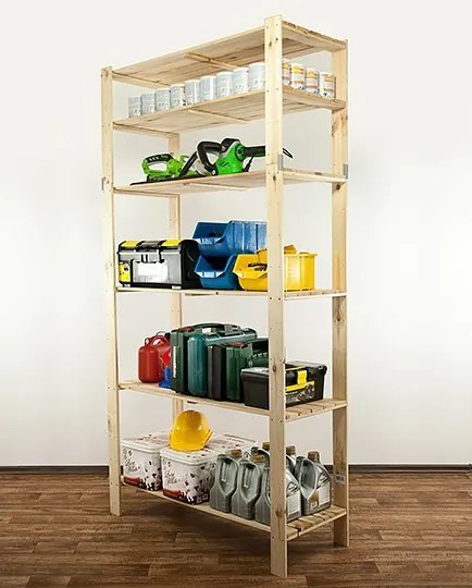 REGÁL DREVENÝ Maxi 6N 230x120x50 - BOROVICA