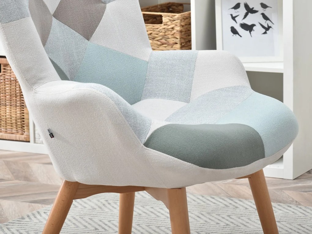 Kreslo Nutri (patchwork + čierna). Akcia -18%. Vlastná spoľahlivá doprava až k Vám domov. 1110346