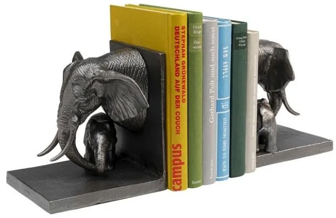 Elephant Family zarážka na knihy dvojdielna sivá