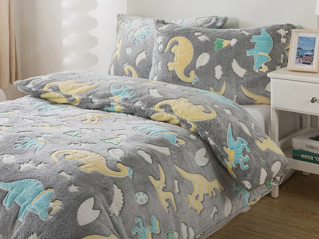 XPOSE® Mikroplyšové obliečky DINOSAURY Exclusive (svietiaci efekt)