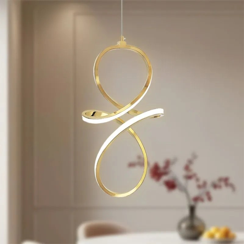 Toolight Toolight, LED závesné svietidlo, 17W, 3000K, LHJ091-1CP, zlatá, OSW-50040