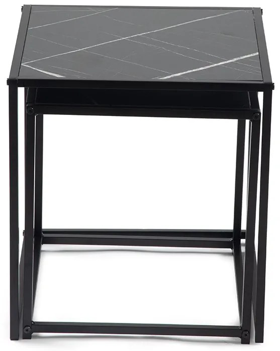 Noela Sada odkladacích stolíkov v dekore čierneho mramoru DUETTA 38,35